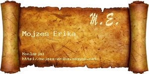 Mojzes Erika névjegykártya
